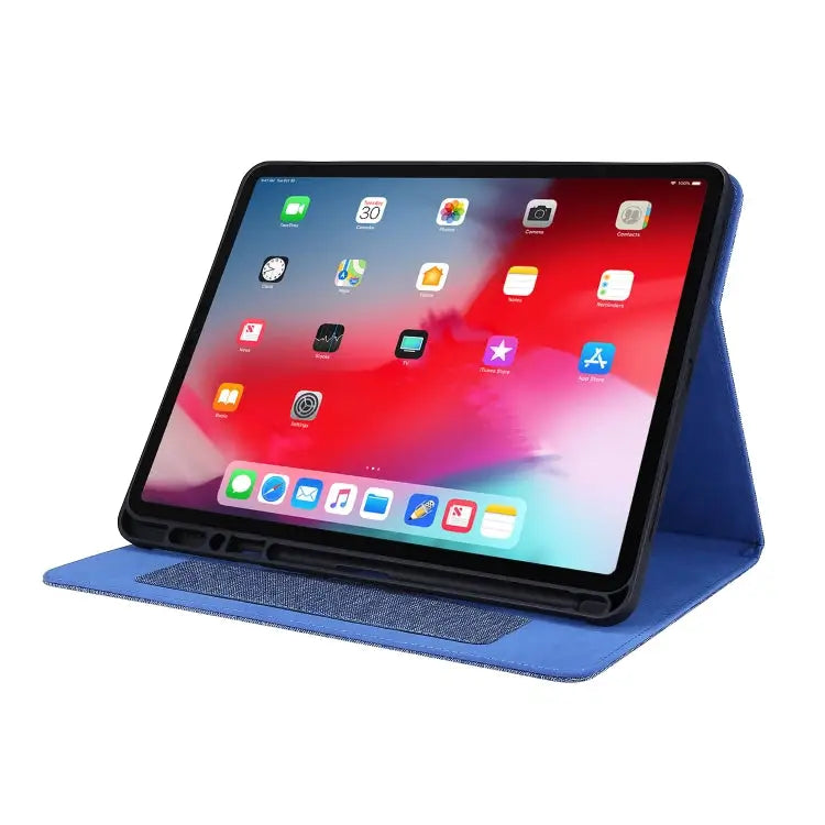 Horizontal Flip TPU + Fabric PU Leather Protective Case with Name Card Clip For iPad Pro 12.9(2020) - Apple Accessories