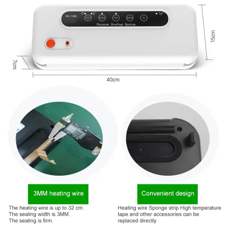 Household Commercial Food Vacuum Plastic Packaging Machine Sealer Closer Machine Chinese Plug Food Chinese Plug (Black)