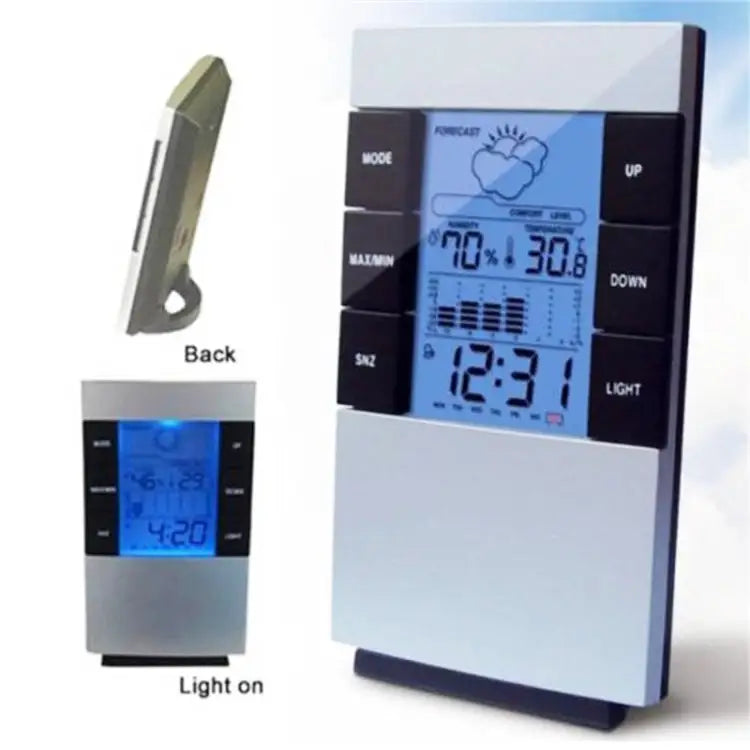 Household Digital LCD Display Hygrometer Thermometer Temperature Humidity Meter Clock Alarm - Humidity Meter