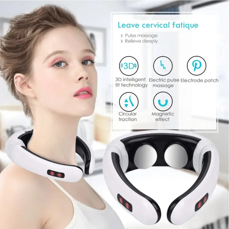 Household Electric Pulse Shock Neck Massager Intelligent Body Massager Battery Powered (Not Include Battery) Old