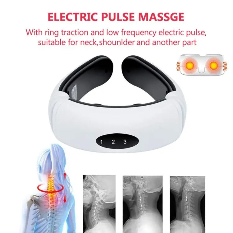 Household Electric Pulse Shock Neck Massager Intelligent Body Massager Battery Powered (Not Include Battery) Old