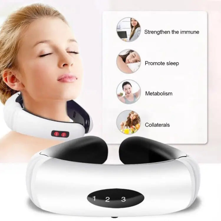 Household Electric Pulse Shock Neck Massager Intelligent Body Massager Battery Powered (Not Include Battery) Old