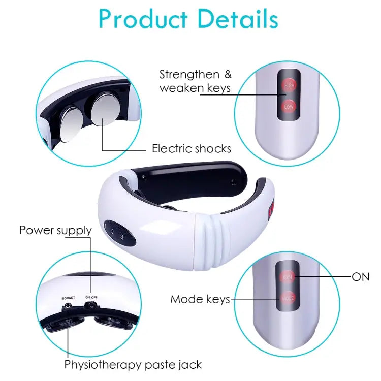 Household Electric Pulse Shock Neck Massager Intelligent Body Massager Battery Powered (Not Include Battery) Old