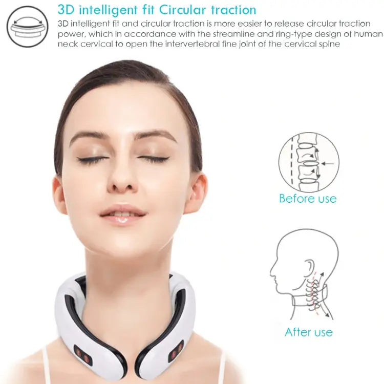 Household Electric Pulse Shock Neck Massager Intelligent Body Massager Battery Powered (Not Include Battery) Old