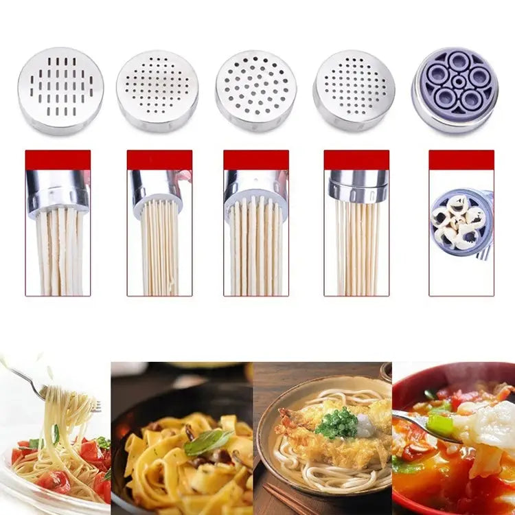Household Stainless Steel Manual Pasta Machine Hand Pressure Noodle Machine Noodle Maker with 5 Models Pressure Noodle