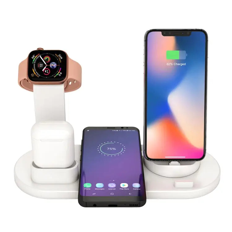 HQ-UD15 5 in 1 8 Pin + Micro USB + USB-C / Type-C Interfaces + 8 Pin Earphone Charging Interface + Wireless Charging