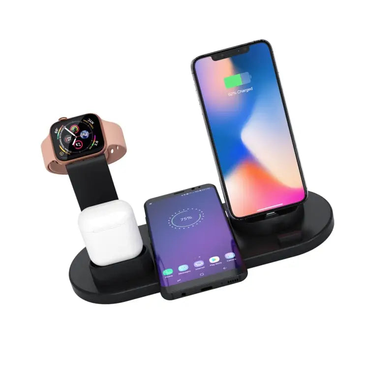 HQ-UD15 5 in 1 8 Pin + Micro USB + USB-C / Type-C Interfaces + 8 Pin Earphone Charging Interface + Wireless Charging