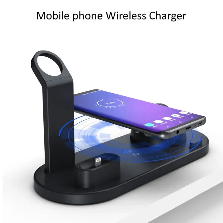 HQ-UD15 5 in 1 8 Pin + Micro USB + USB-C / Type-C Interfaces + 8 Pin Earphone Charging Interface + Wireless Charging