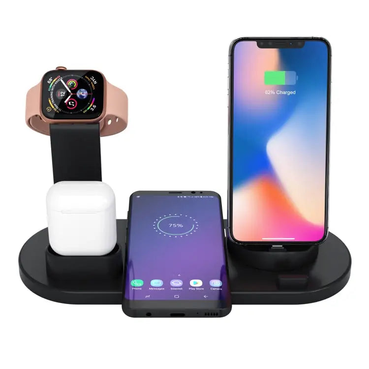 HQ-UD15 5 in 1 8 Pin + Micro USB + USB-C / Type-C Interfaces + 8 Pin Earphone Charging Interface + Wireless Charging