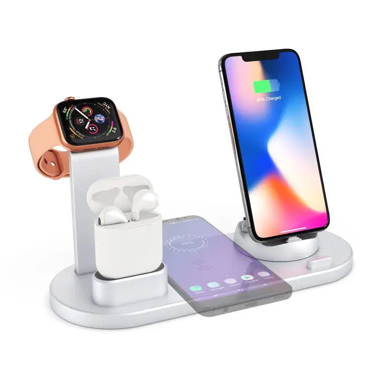 HQ-UD15 5 in 1 8 Pin + Micro USB + USB-C / Type-C Interfaces + 8 Pin Earphone Charging Interface + Wireless Charging