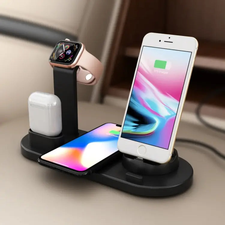 HQ-UD15 5 in 1 8 Pin + Micro USB + USB-C / Type-C Interfaces + 8 Pin Earphone Charging Interface + Wireless Charging