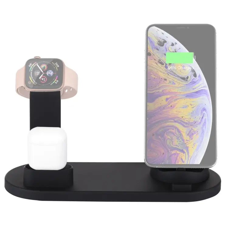 HQ-UD15 Rotatable Wireless Charging Base with Stand for Phones / iWatches / AirPods (Silver) - without Wireless