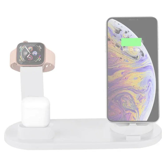 HQ-UD15 Rotatable Wireless Charging Base with Stand for Phones / iWatches / AirPods (Silver) - without Wireless