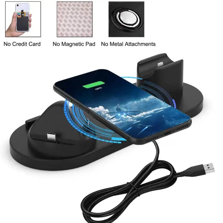 HQ-UD15-upgraded 6 in 1 Wireless Charger For iPhone Apple Watch AirPods and Other Android Phones