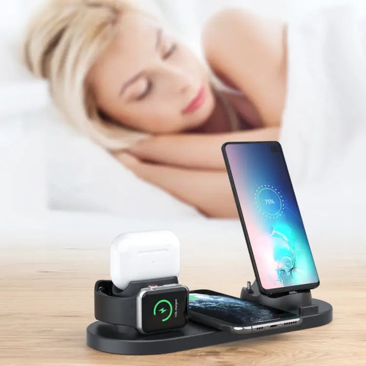 HQ-UD15-upgraded 6 in 1 Wireless Charger For iPhone Apple Watch AirPods and Other Android Phones