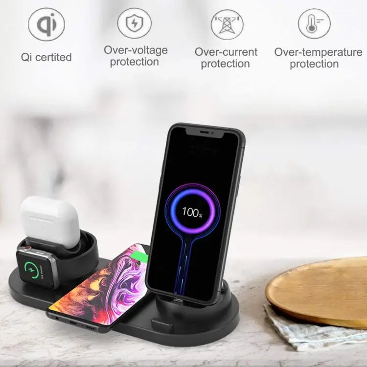 HQ-UD15-upgraded 6 in 1 Wireless Charger For iPhone Apple Watch AirPods and Other Android Phones