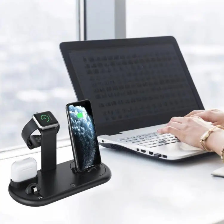 HQ-UD20 Mobile Phone Watch Multi-Function Charging Stand Wireless Charger for Phones & Apple Watch & Airpods - HQ-UD20