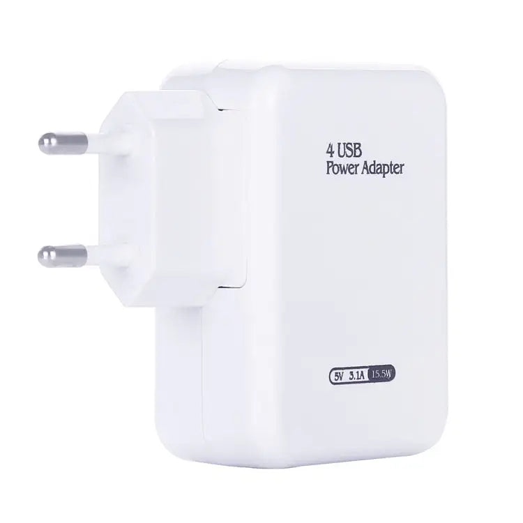 HT-CD03 15.5W 5V 3.1A 4-Port USB Wall Charger Travel Charger EU Plug - HT-CD03