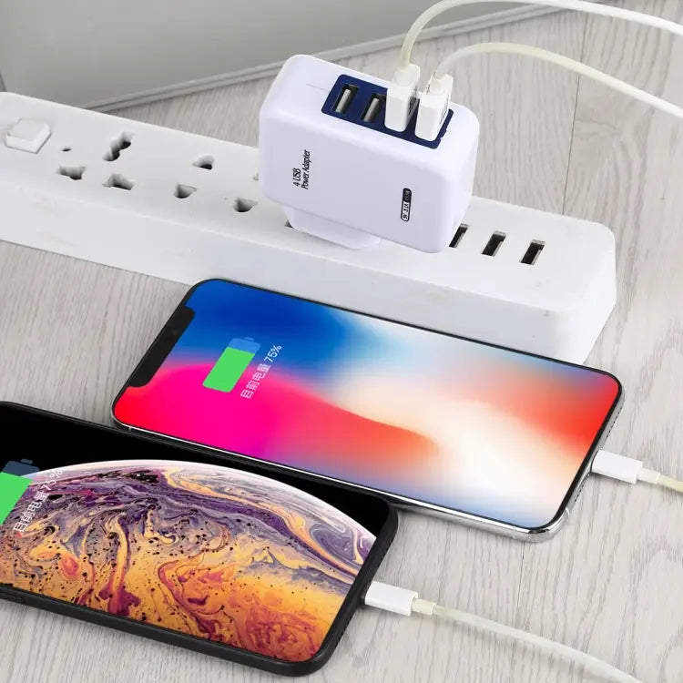 HT-CD03 15.5W 5V 3.1A 4-Port USB Wall Charger Travel Charger EU Plug - HT-CD03