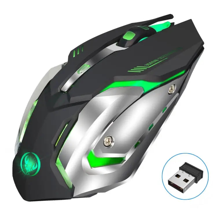 HXSJ M10 2.4GHz 6-keys USB Rechargeable Colorful Lighting Ergonomic 2400DPI Wireless Optical Gaming Mouse for Desktop