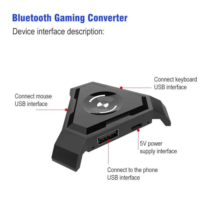 HXSJ P5 Bluetooth 4.1 Keyboard Mouse Bluetooth Gaming Converter Can Not Be Pressed Version