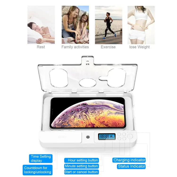 iDiskk Smart Phone Self-Controlled Timer Lock Box for iPhone Sumsung - lock01 Transparent