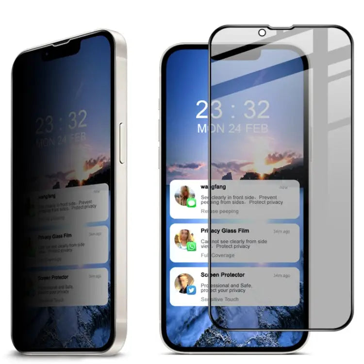 IMAK HD Full Screen Anti-spy Tempered Glass Protective Film - For iPhone 14 Plus - Apple Accessories