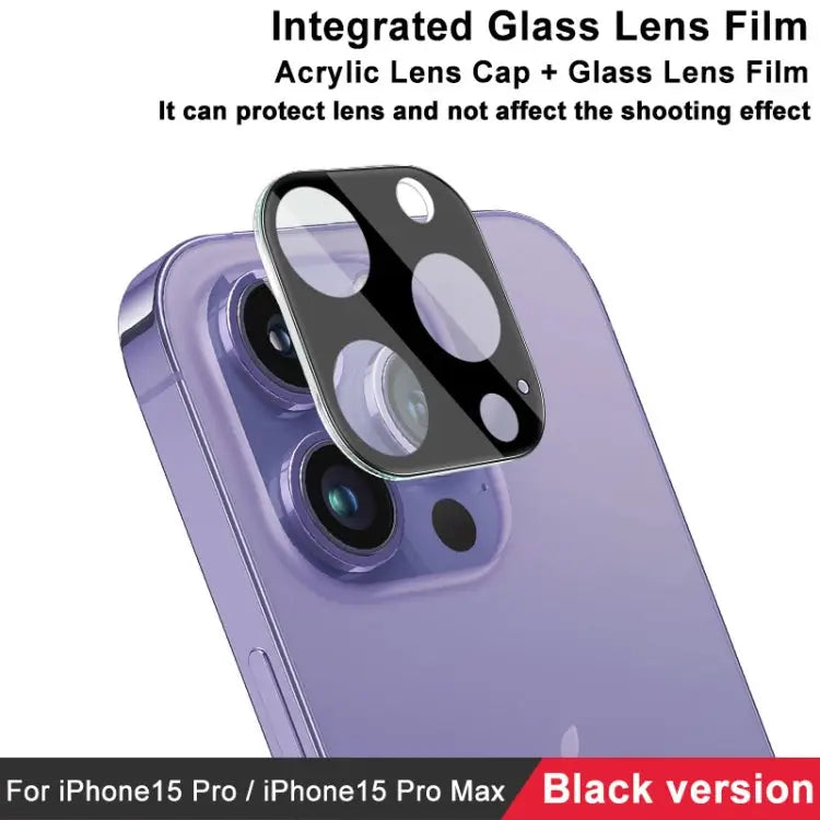 imak High Definition Integrated Glass Lens Film Black Version For iPhone 15 Pro / 15 Pro Max For iPhone 15 / 15 Plus