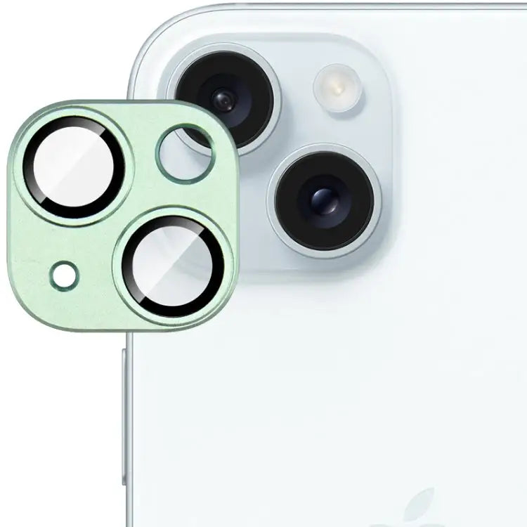 IMAK Metal Armor Premium Camera Protector Film For iPhone 15 / 15 Plus - For iPhone 15 / 15 Plus / Green - Apple