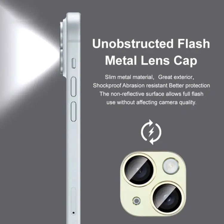 IMAK Metal Armor Premium Camera Protector Film For iPhone 15 / 15 Plus - Apple Accessories