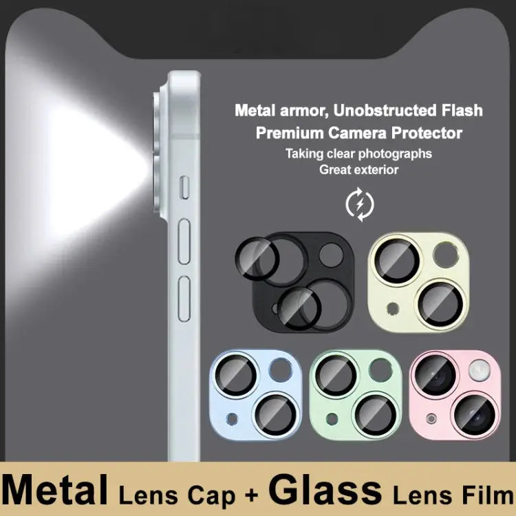 IMAK Metal Armor Premium Camera Protector Film For iPhone 15 / 15 Plus - Apple Accessories