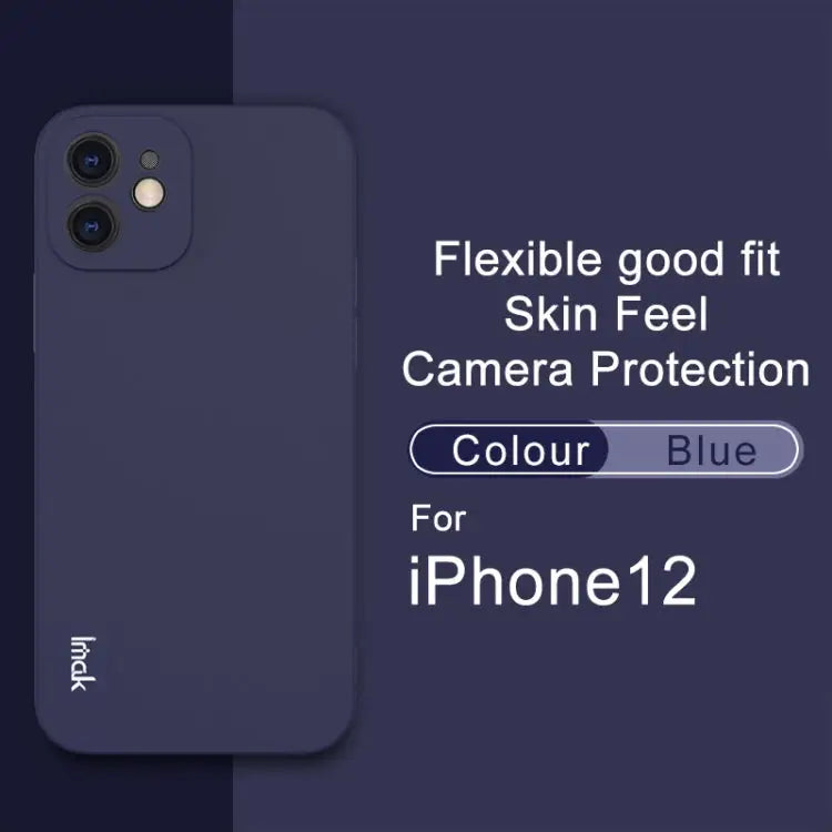 IMAK UC-2 Series Shockproof Full Coverage Soft TPU Case - For iPhone 12 / Blue - Apple Accessories