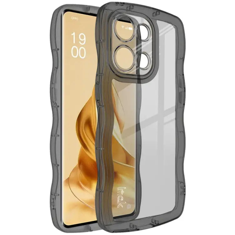 IMAK UX-8 Series Transparent Shockproof TPU Phone Case - For OPPO Reno9 5G / Reno9 Pro 5G / Transparent Black - Xiaomi