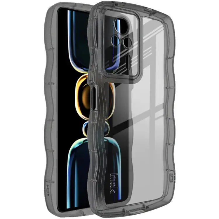 IMAK UX-8 Series Transparent Shockproof TPU Phone Case - For Xiaomi Redmi K60E 5G / Transparent Black - Xiaomi