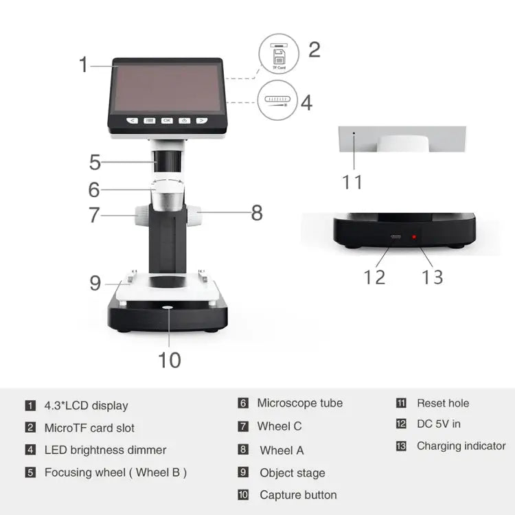 inskam306 1080P 4.3 inch Display Screen HDMI Port HD Digital Microscope inskam306 - inskam306