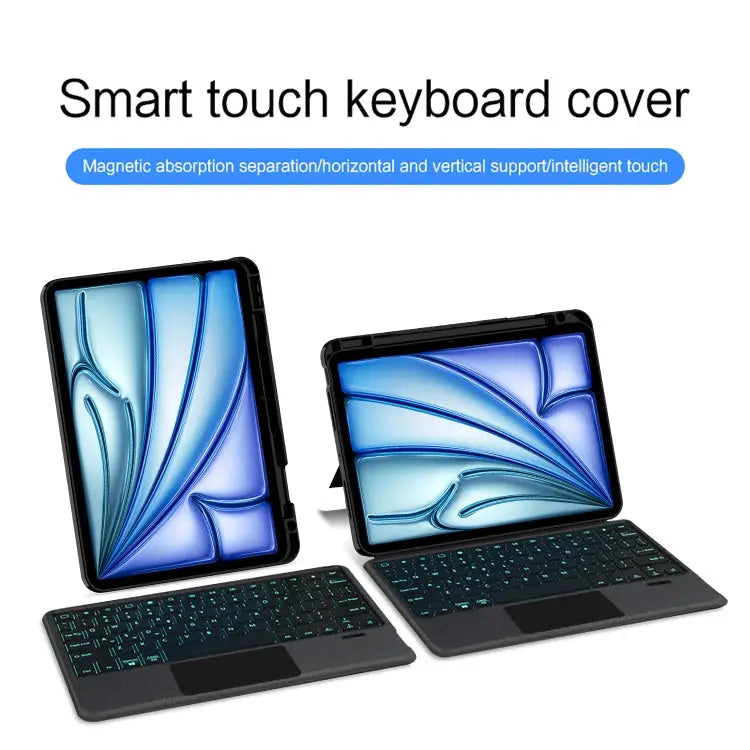 Intelligent Detachable Touch Bluetooth Keyboard Leather Tablet Case with Backlight/Pen Slot For iPad Pro 13 2024