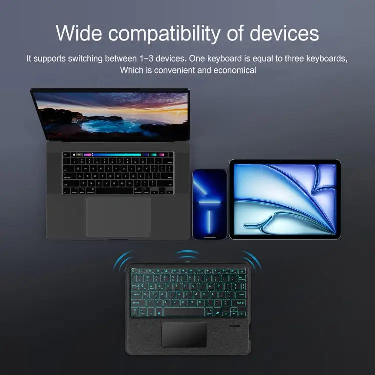 Intelligent Detachable Touch Bluetooth Keyboard Leather Tablet Case with Backlight/Pen Slot For iPad Pro 13 2024