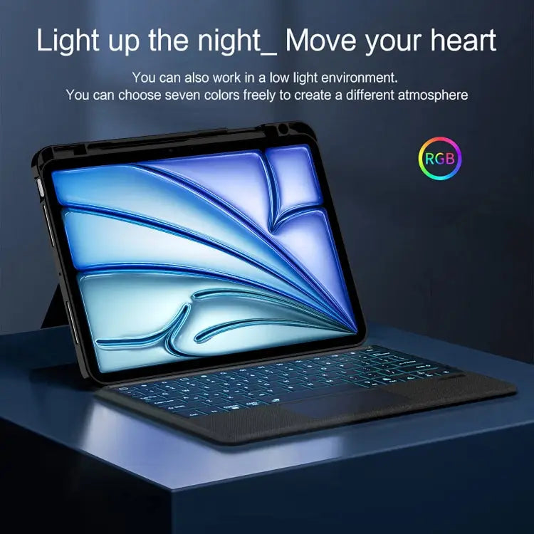 Intelligent Detachable Touch Bluetooth Keyboard Leather Tablet Case with Backlight/Pen Slot For iPad Pro 13 2024