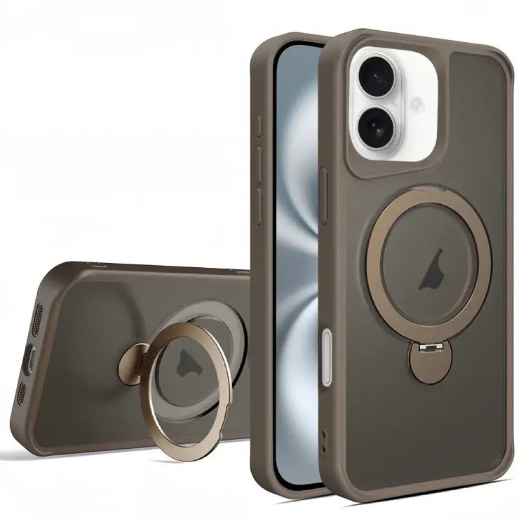 Invisible Fulcrum Holder MagSafe Phone Case - For iPhone 16 Plus / Coffee