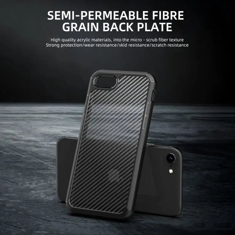 iPAKY Pioneer Series Carbon Fiber Texture Shockproof TPU + PC Case For iPhone SE 2022 / SE 2020 / 8 / 7 For iPhone 8