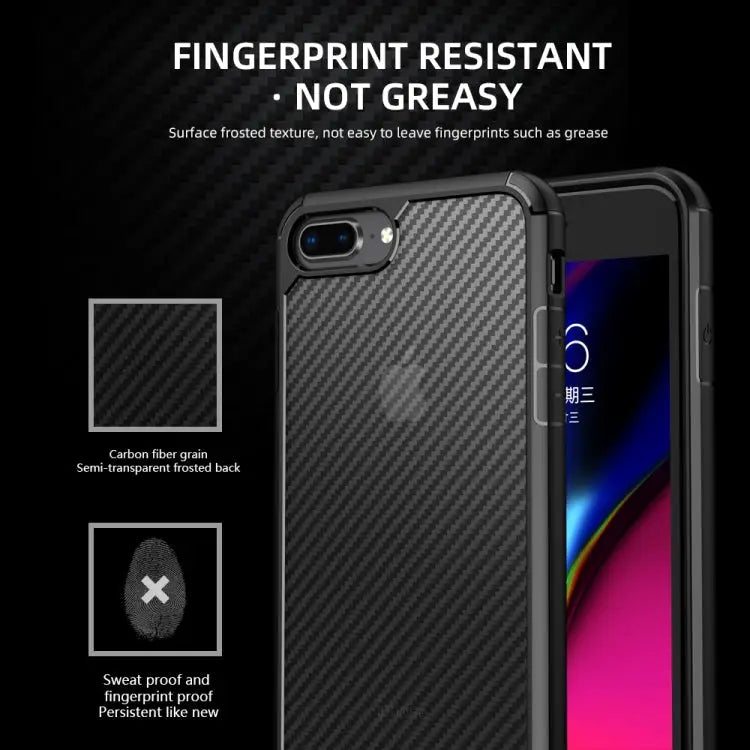 iPAKY Pioneer Series Carbon Fiber Texture Shockproof TPU + PC Case For iPhone SE 2022 / SE 2020 / 8 / 7 For iPhone 8