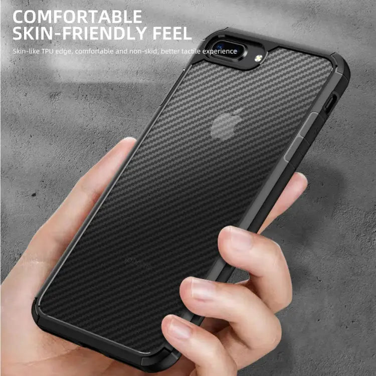 iPAKY Pioneer Series Carbon Fiber Texture Shockproof TPU + PC Case For iPhone SE 2022 / SE 2020 / 8 / 7 For iPhone 8