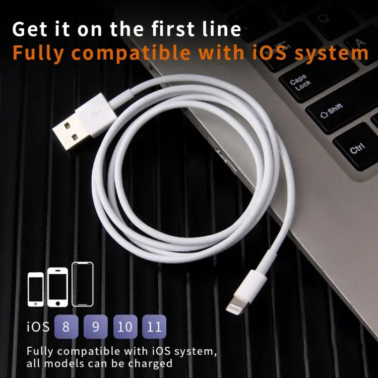 IVON CA19 2.4A USB to 8 Pin Fast Charge Data Cable for iPhone iPad Length: 1m