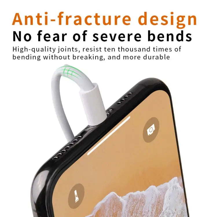 IVON CA19 2.4A USB to 8 Pin Fast Charge Data Cable for iPhone iPad Length: 1m