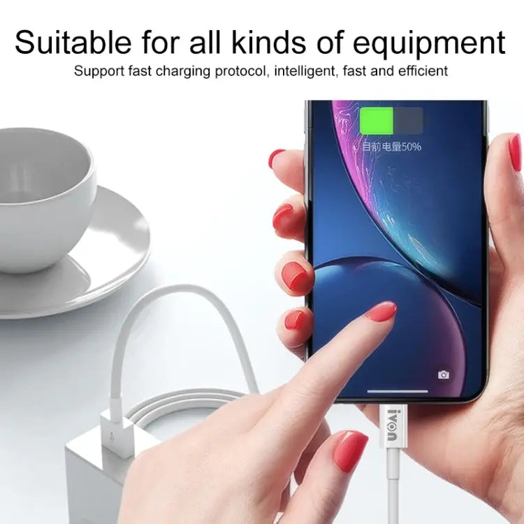 IVON CA70 8 Pin Fast Charging Data Cable Length: 1m - 8 Pin, Length: 1m