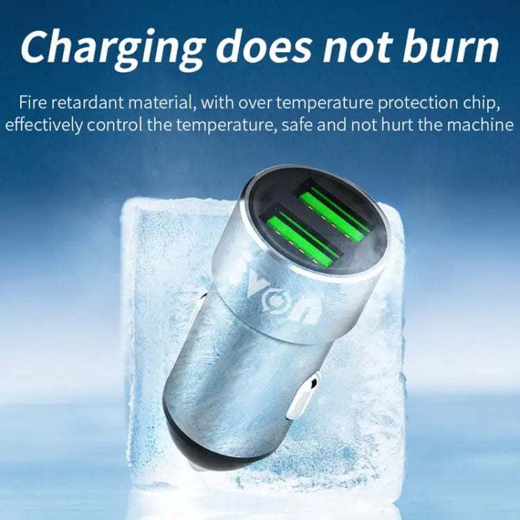 IVON CC38 2.4A Dual USB Car Charger + 1m USB to 8 Pin Fast Charge Data Cable Set 8 Pin - 8 Pin