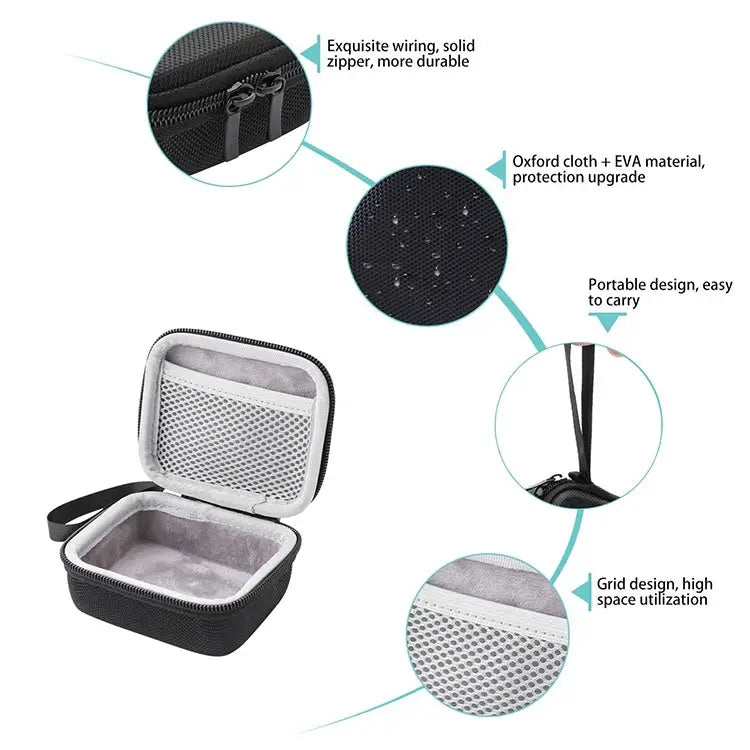 JD-275178 EVA Hard Case Travel Protective Carrying Storage Bag for JBL GO / JBL GO 2 Storage Bag Black Storage Bag