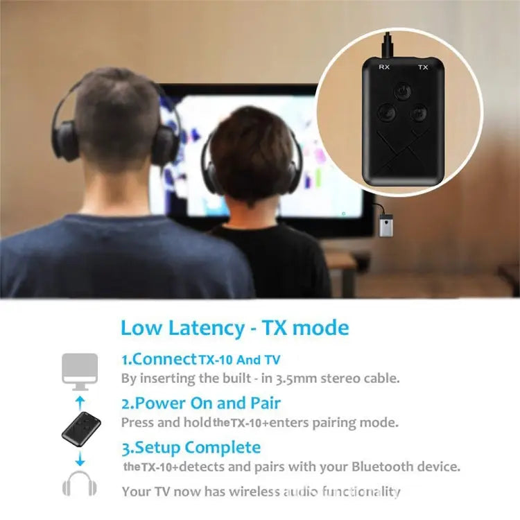JDEX-TX10 Wireless 2-in-1 3.5mm Bluetooth 4.2 Audio Receiver And Transmitter Adapter JDEX-TX10 - JDEX-TX10