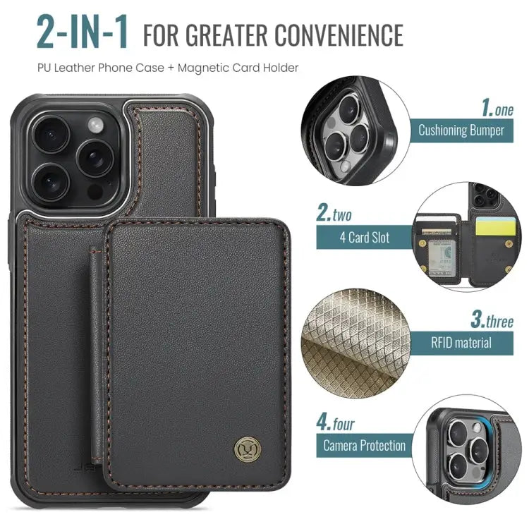 JEEHOOD J05 Business Magnetic Style RFID Leather Phone Case - Apple Accessories