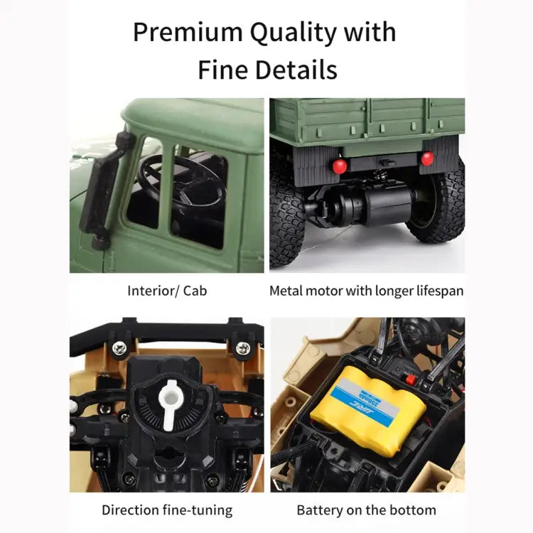 JJR/C 1:18 2.4Ghz 4 Channel Remote Control Dongfeng 8 Six-wheeled Armor Truck Vehicle Toy Dongfeng 8 (Green) Dongfeng 8
